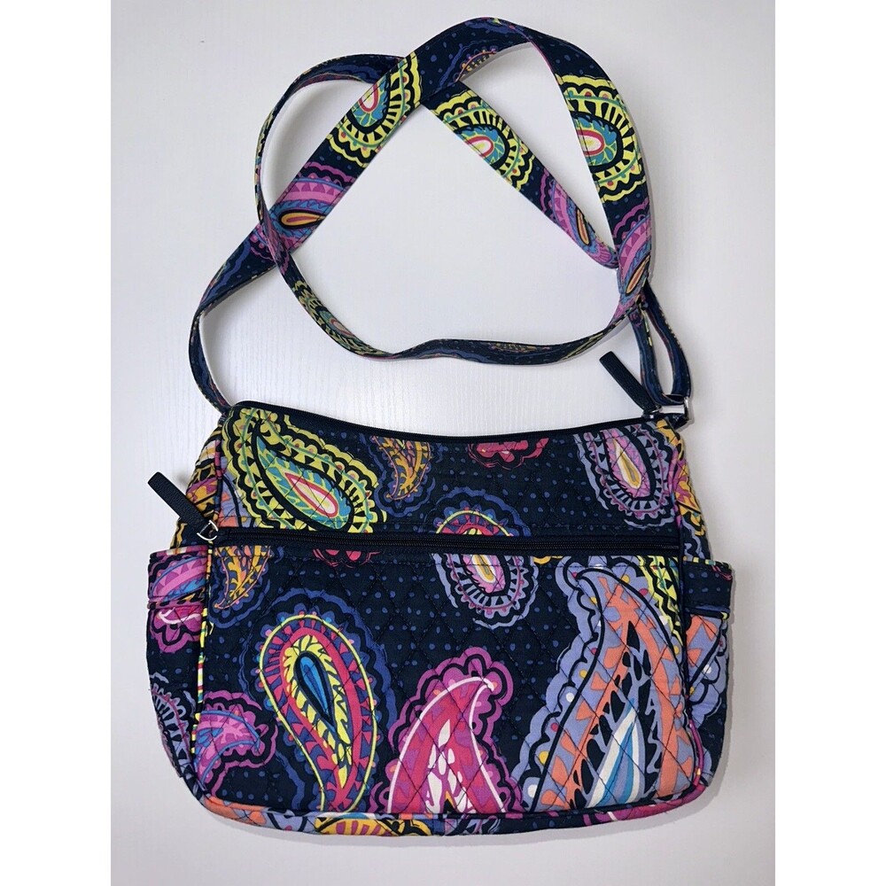 Vera Bradley Parisian Paisley Zip Hipster Crossbody Shoulder Bag Purse